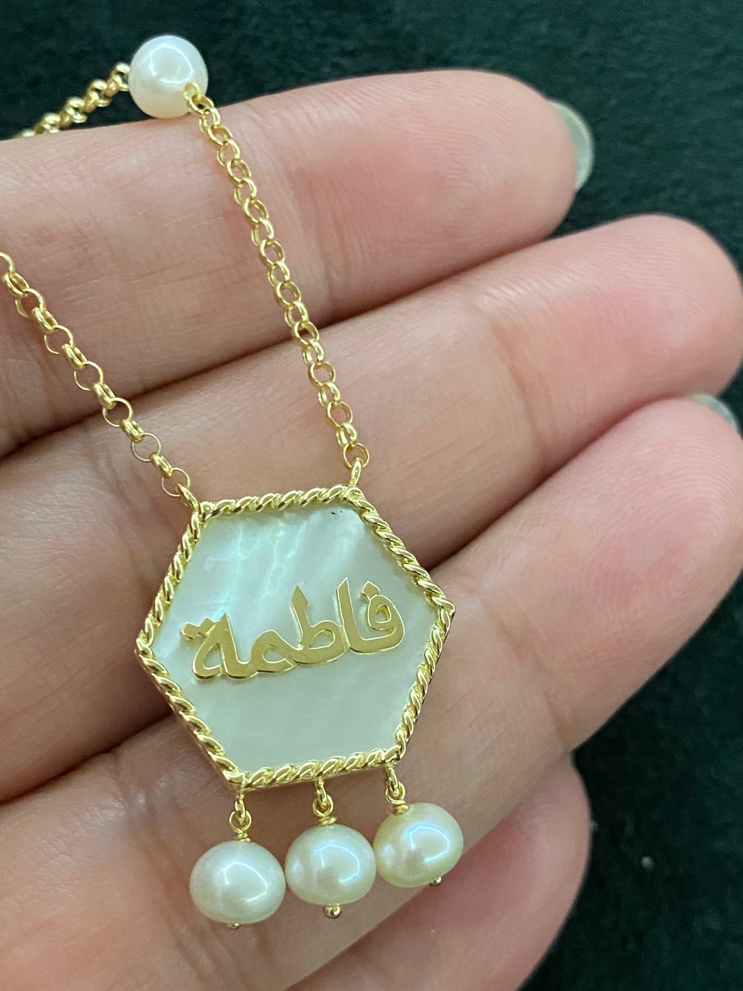 Hexagonal shape Name necklace