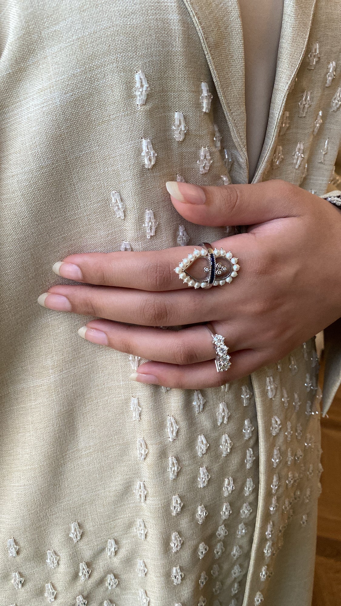 Alshahed pearls diamond Ring