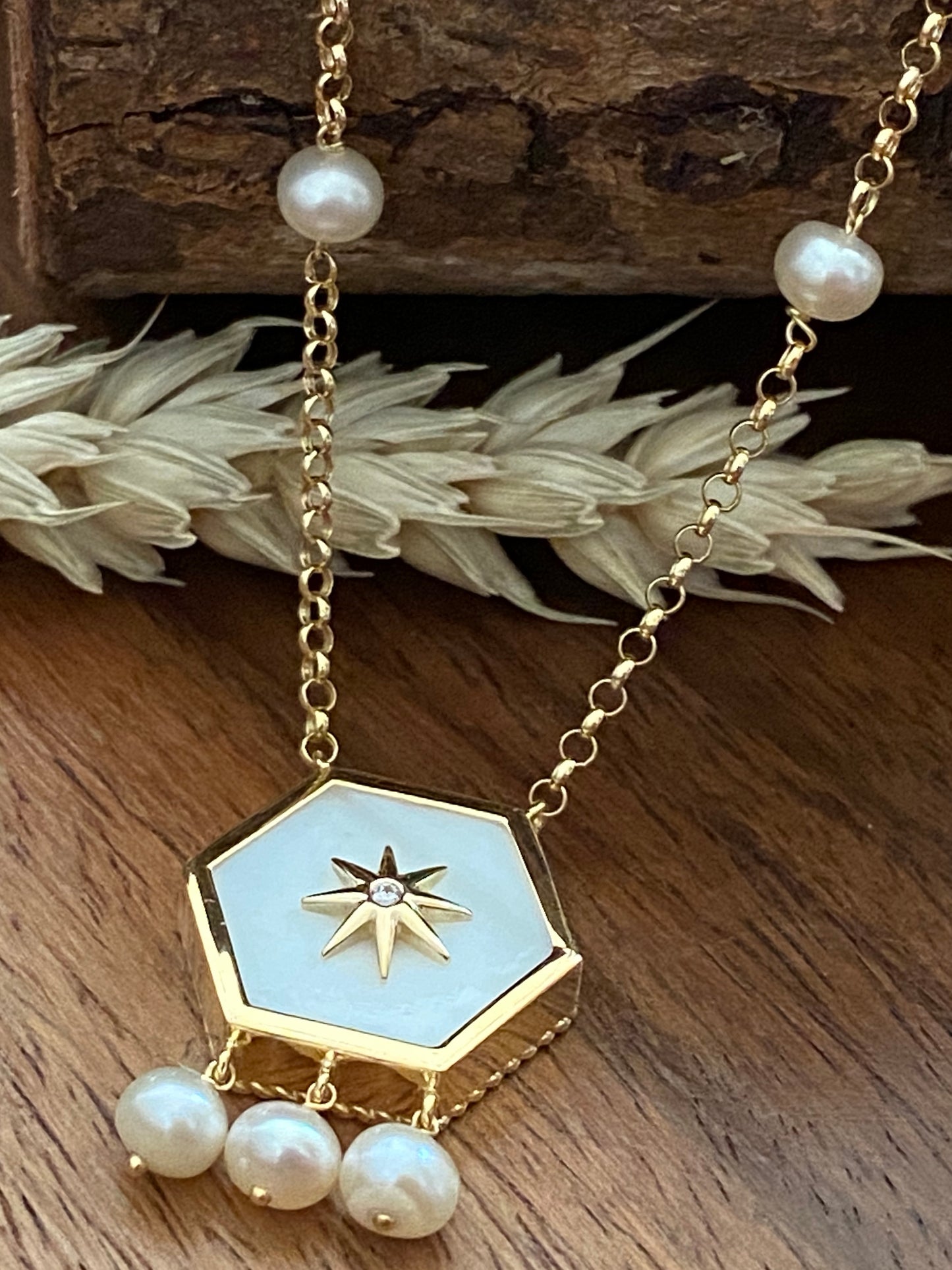 Hexagonal shape Name necklace