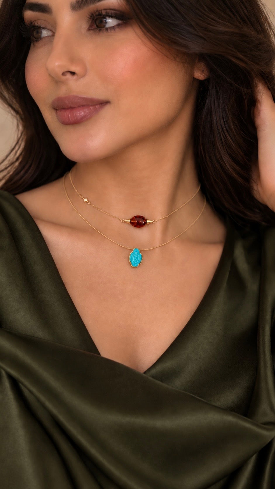 Turquoise rose Necklace