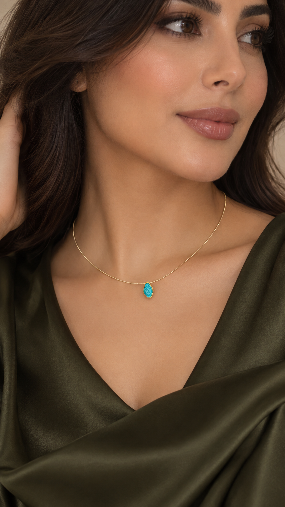 Turquoise rose Necklace