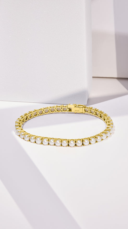 Tennis pearls bracelet