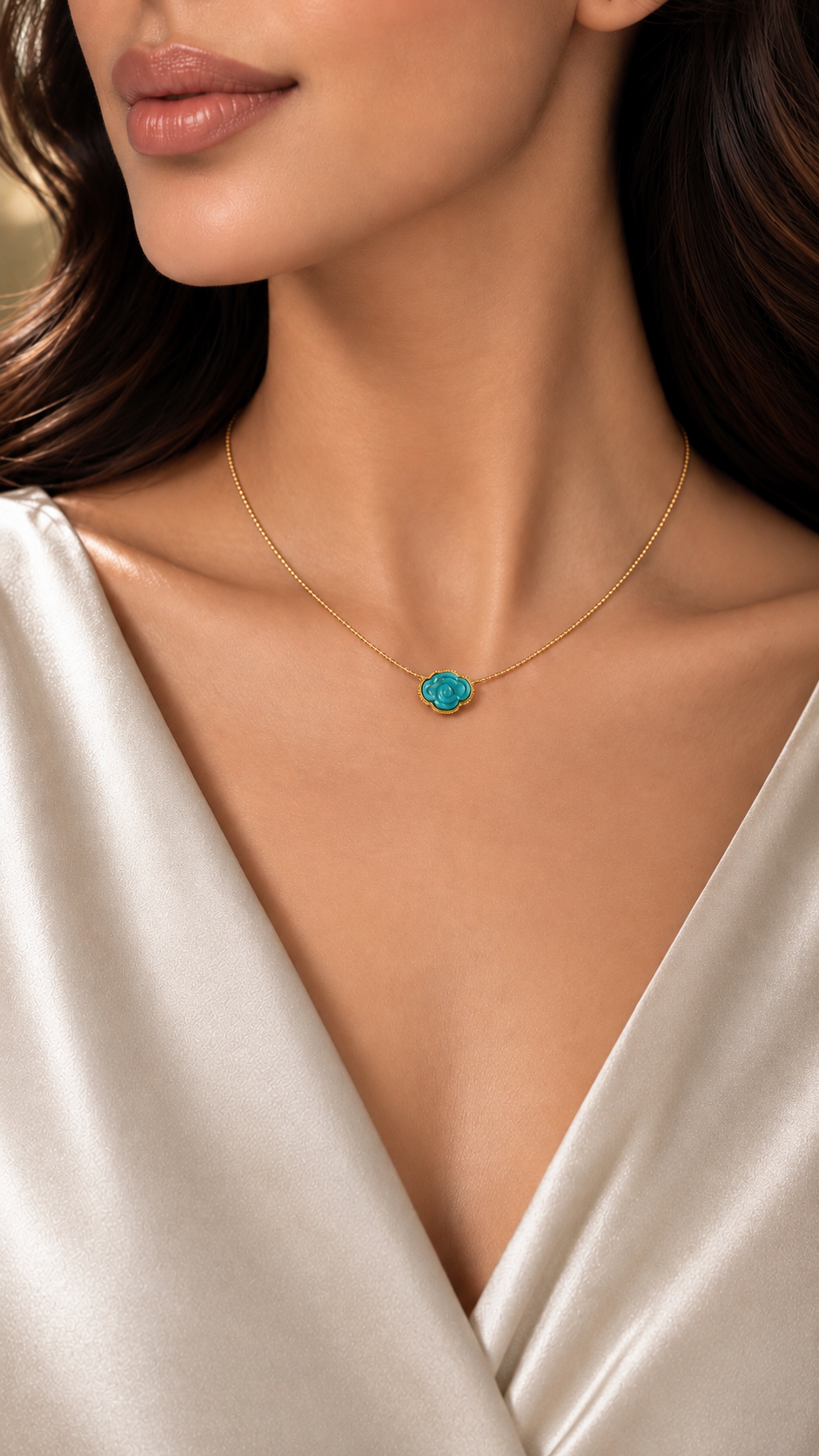 Turquoise rose Necklace